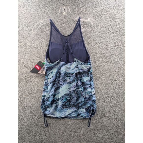 NEW TYR Womens Tessa Blue High Neck Crossback Tankini Top sz 4/6 style TTESHA7A - Picture 4 of 13